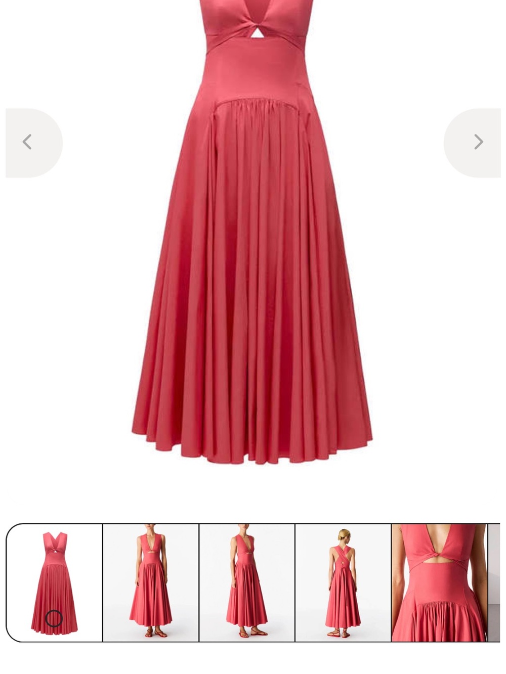 Sleeveless Coral Midi Dress with Flared Skirt
